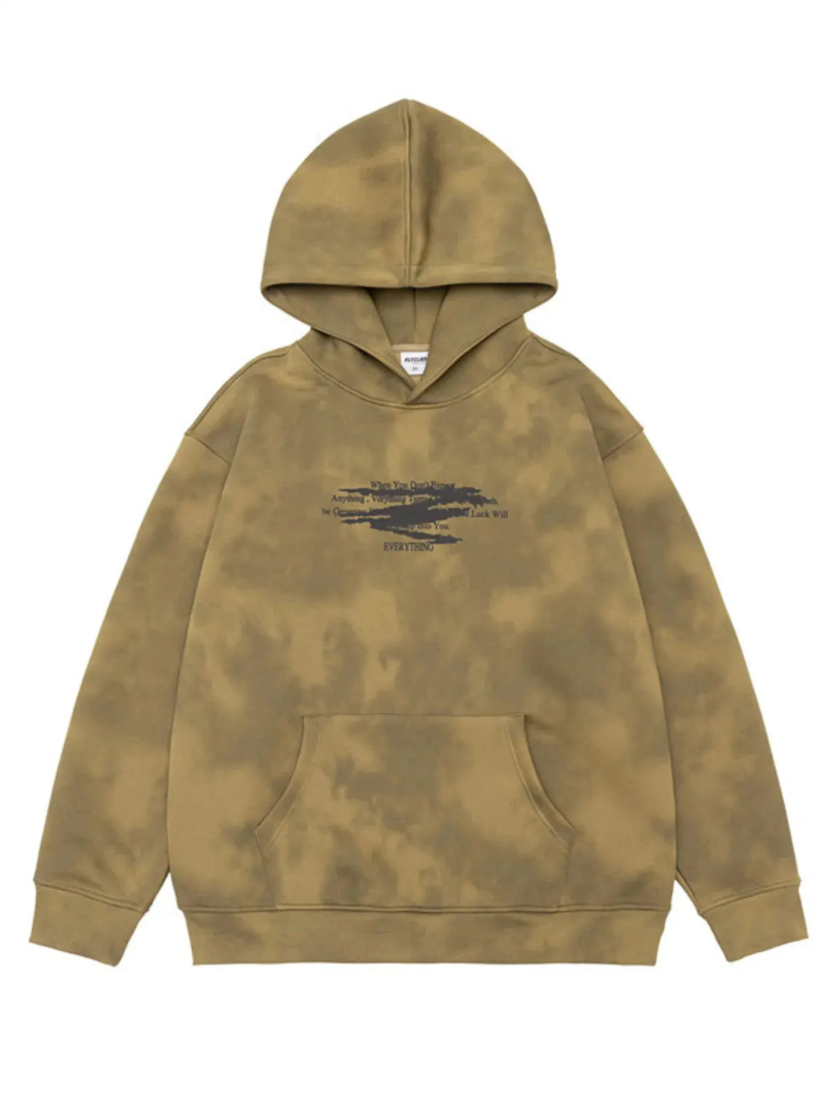 Men's Plus Size Tie-Dye Long Sleeve Hoodie by Trendsi