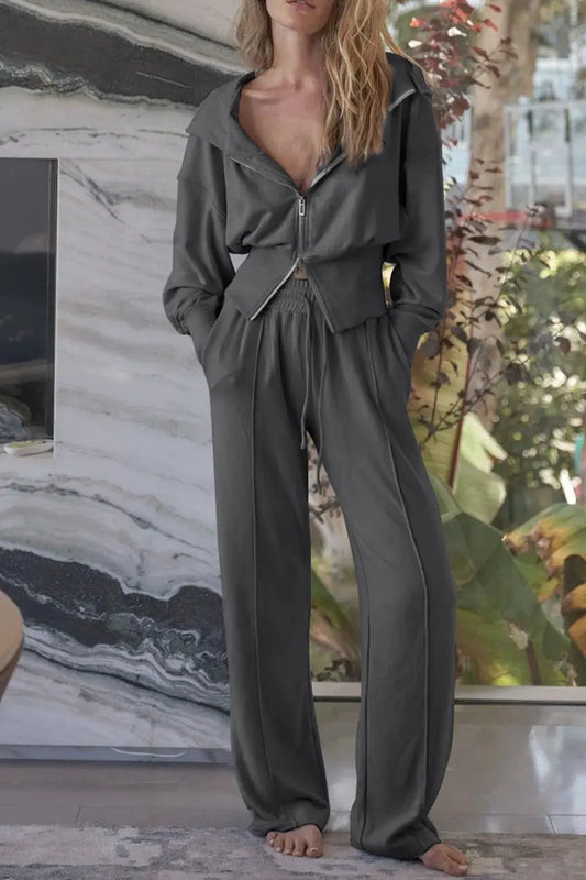 Zip-Up Hoodie and Pants Active Set by Partner Label