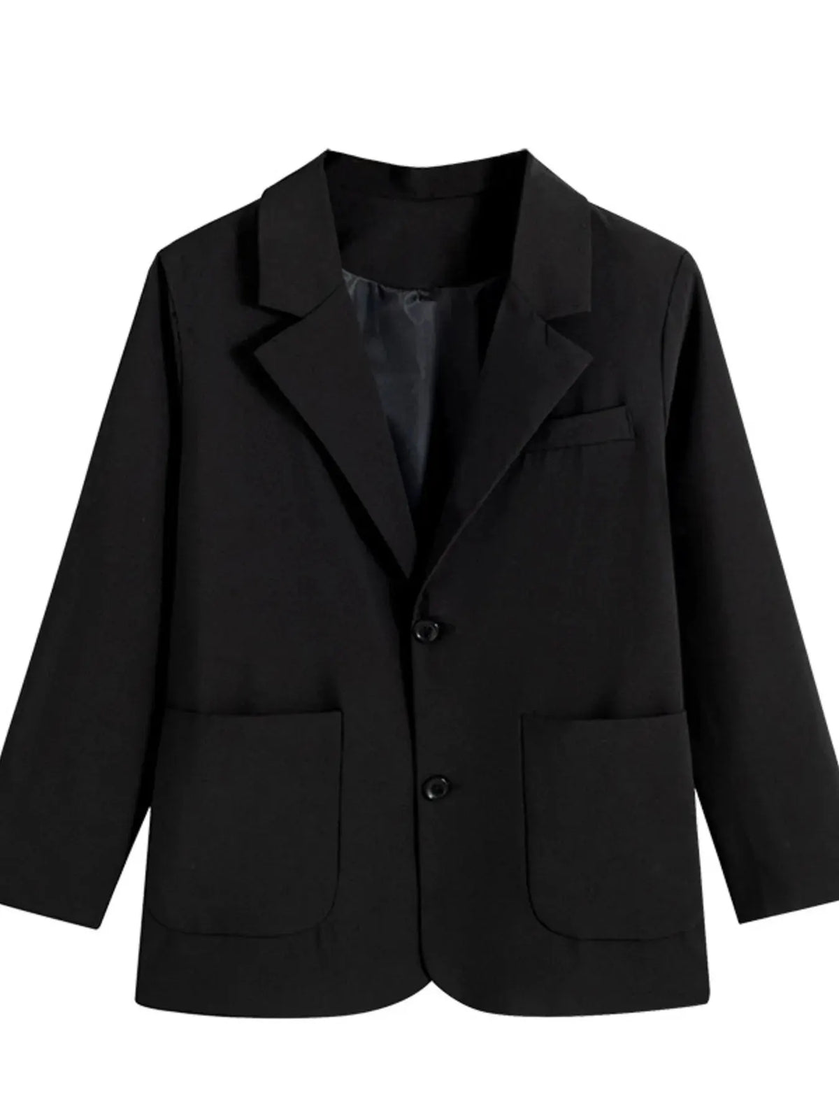 Men's Full Size Lapel Collar Long Sleeve Blazer Plus Size by Trendsi