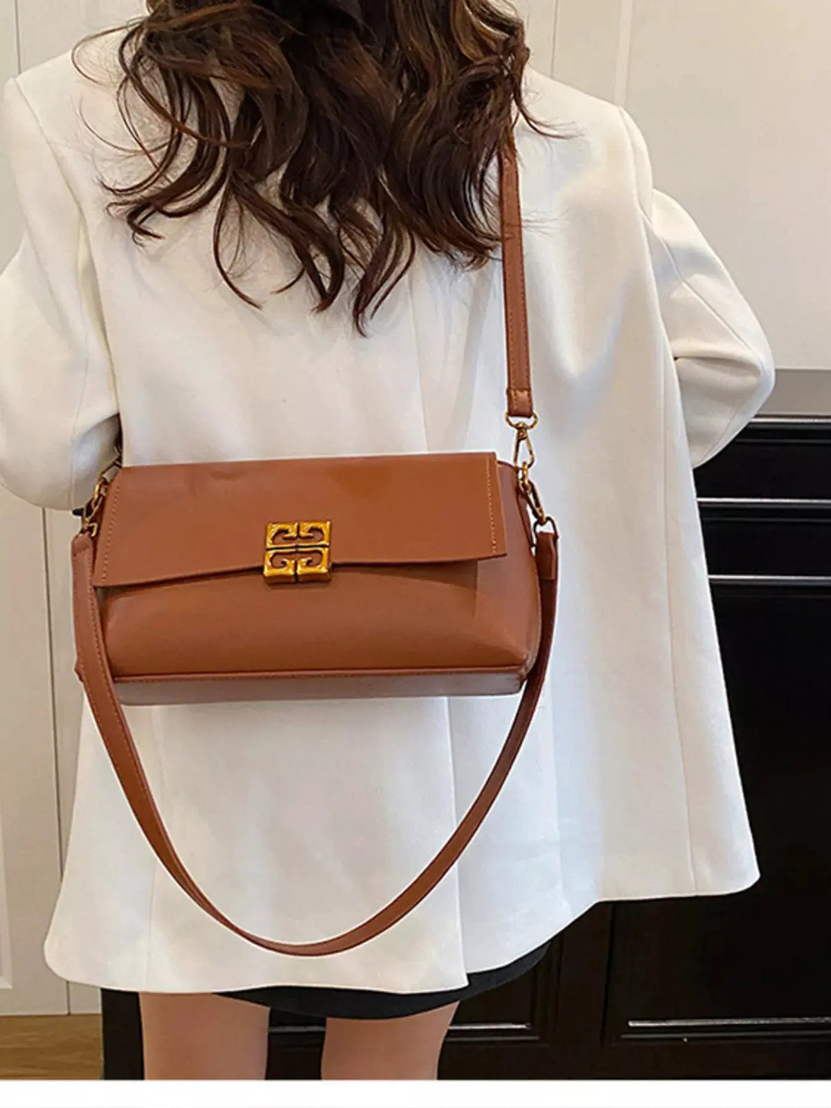 Leather Flap Crossbody Bag by Partner Label