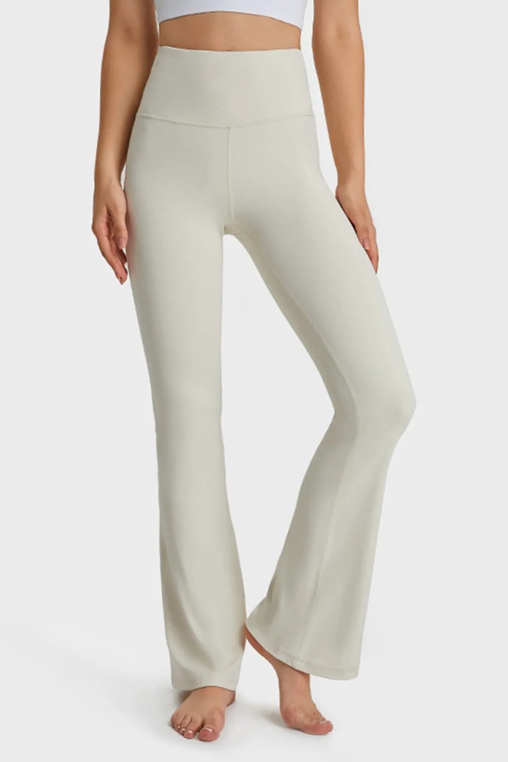 Millennia Elastic Waist Flare Yoga Pants by Millennia
