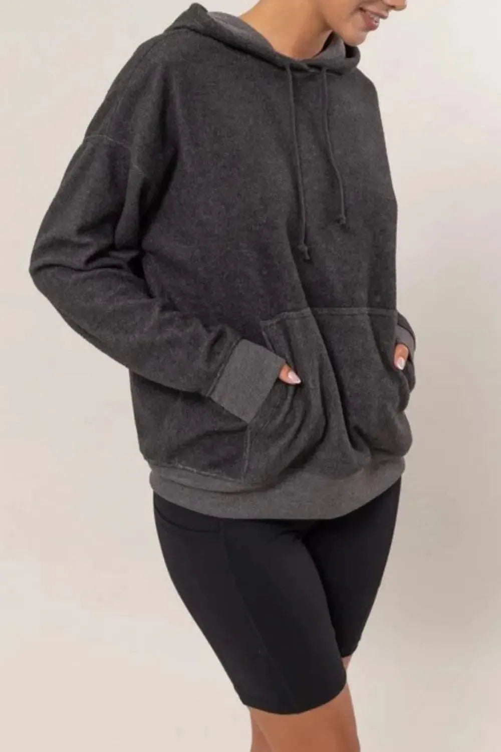HYFVE Brushed Long Sleeve Hoodie with Kangaroo Pocket by HYFVE