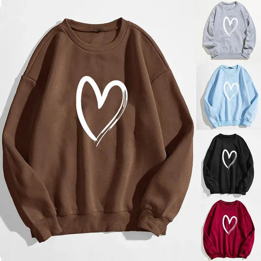 Printed Heart Trendy Sweater For Women by Maiden-Art