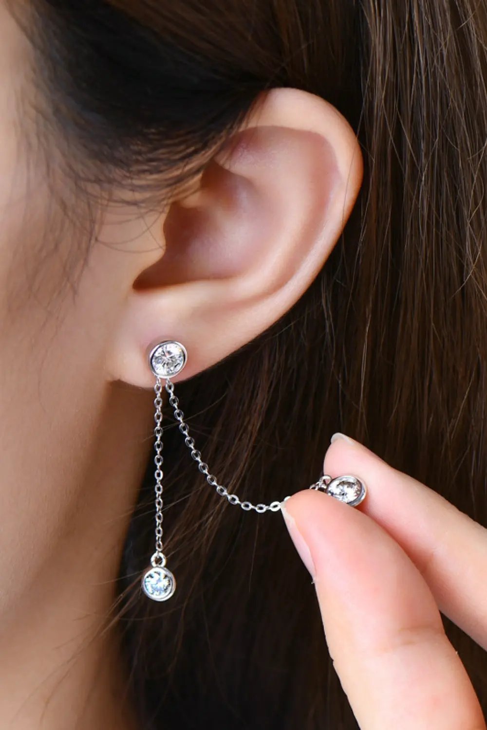 2.6 Carat Moissanite 925 Sterling Silver Earrings by Partner Label