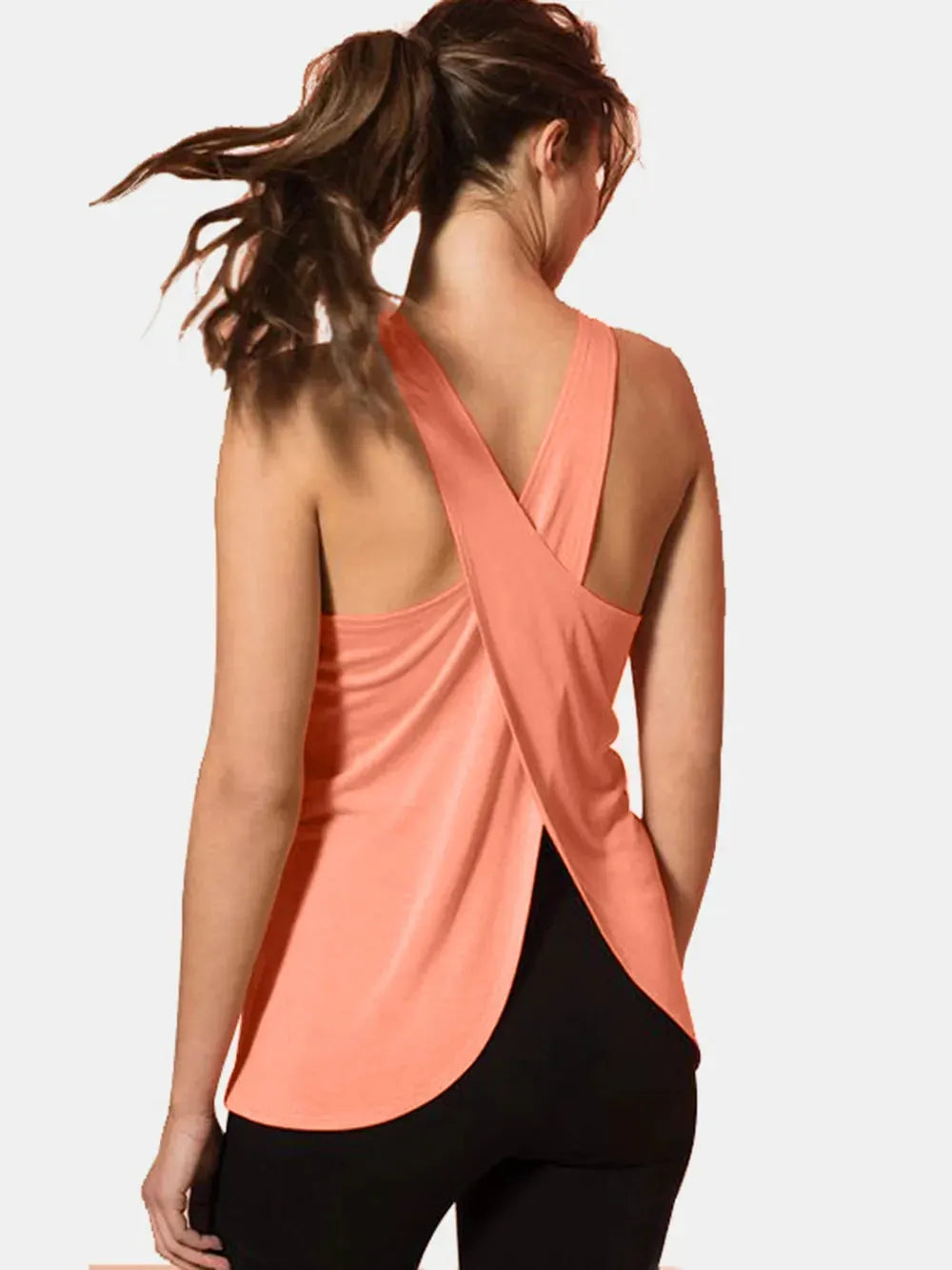 Crisscross Scoop Neck Active Tank by Partner Label