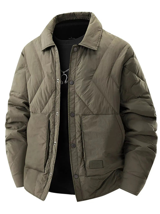 Men’s Plus Size Quilted Padded Snap Down Jacket | Partner Labels Selection by Partner Label