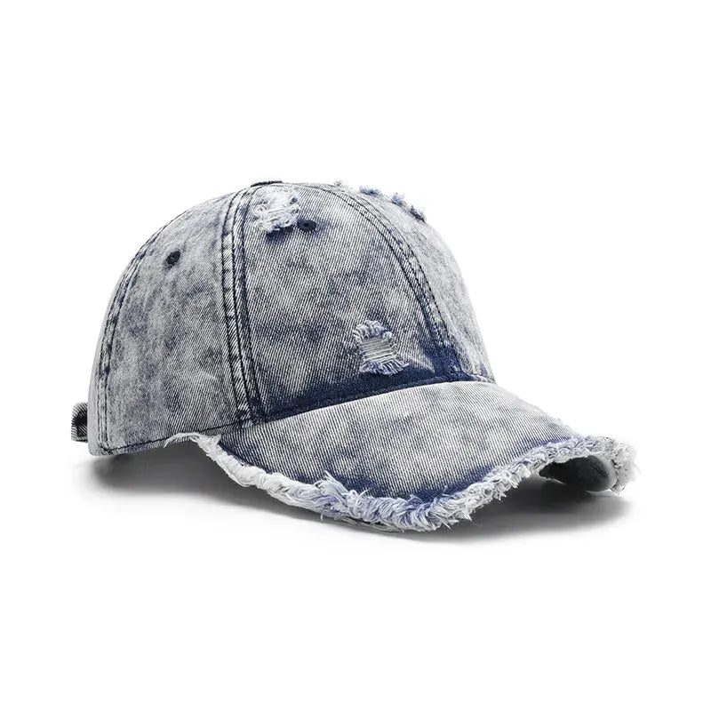 Distressed Cotton Adjustable Baseball Cap by Partner Label