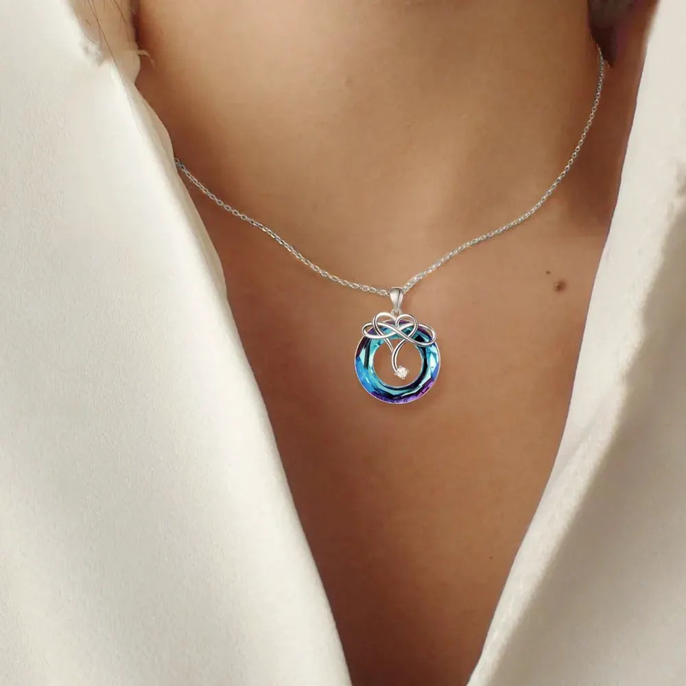 925 Sterling Silver Natural Crystal Pendant Necklace by Partner Labels