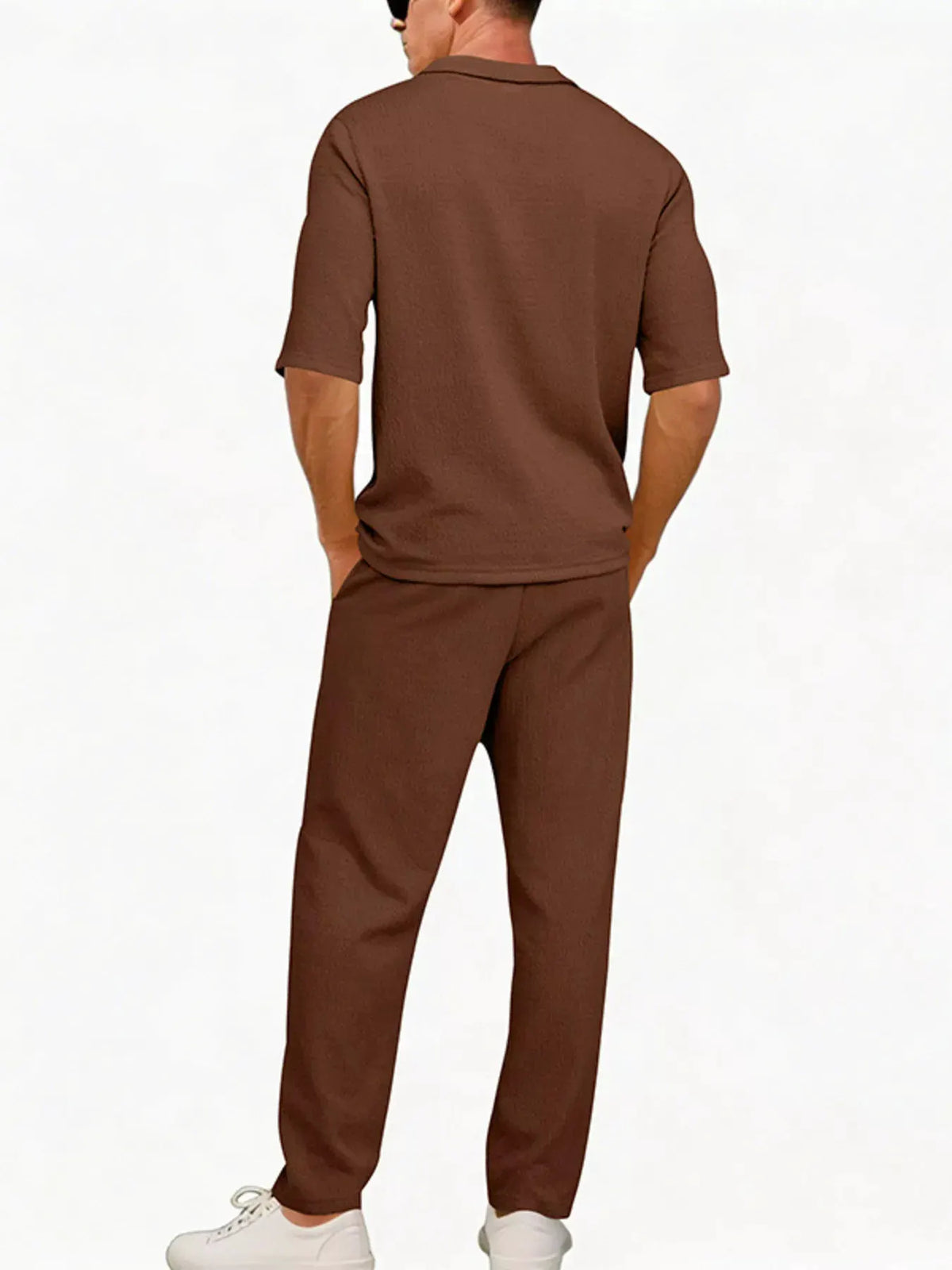 Men's Full Size Half Sleeve Top and Pants Set Plus Size by Trendsi
