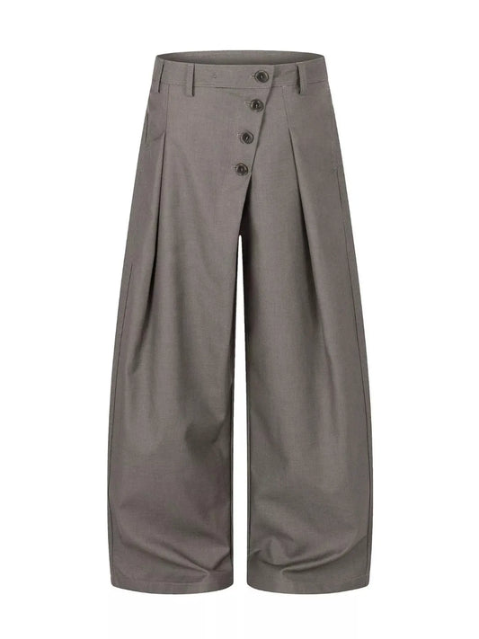 Men's Asymmetrical Button Wide-Leg Pants by Partner Label