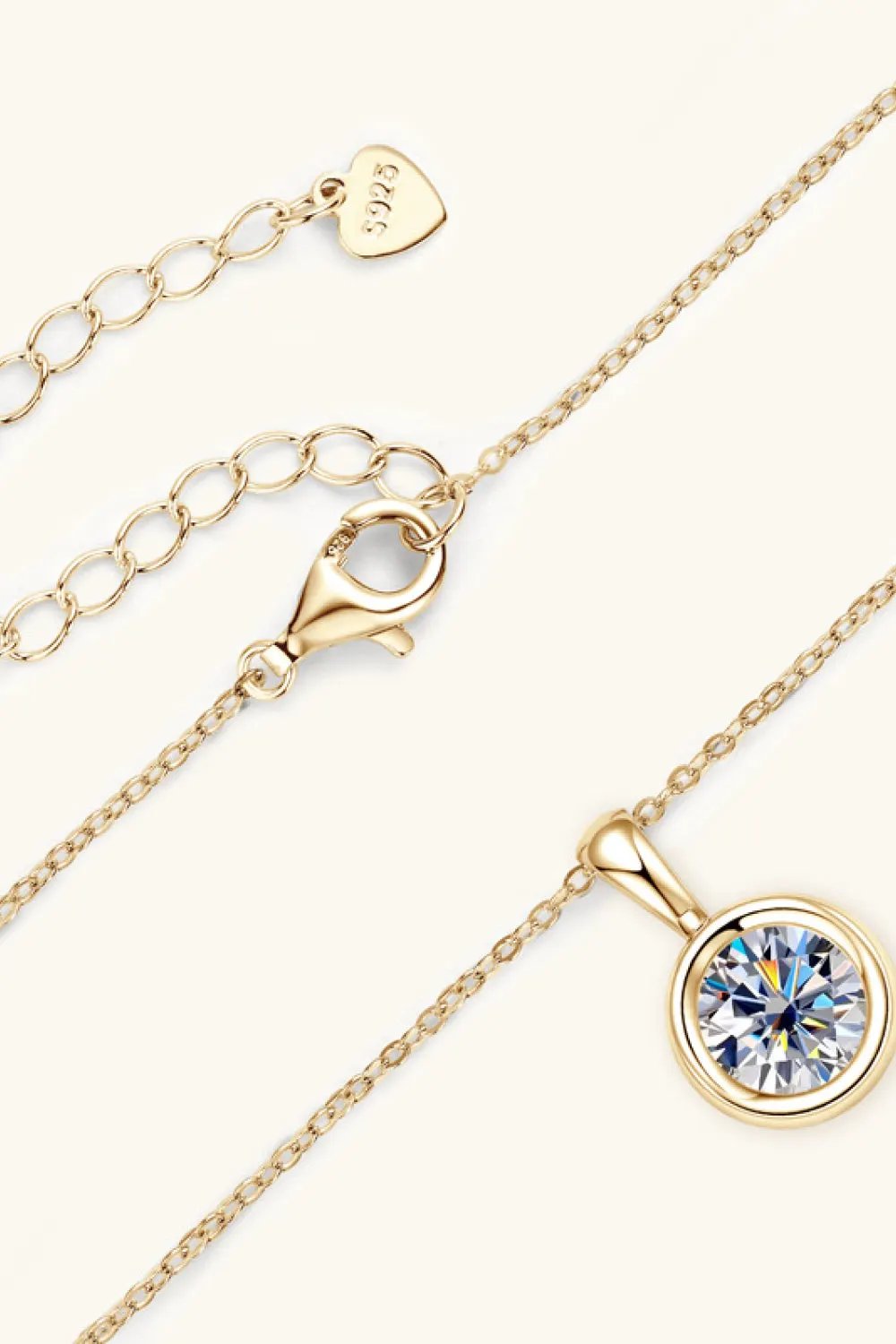 2 Carat Moissanite 925 Sterling Silver Necklace by Partner Labels