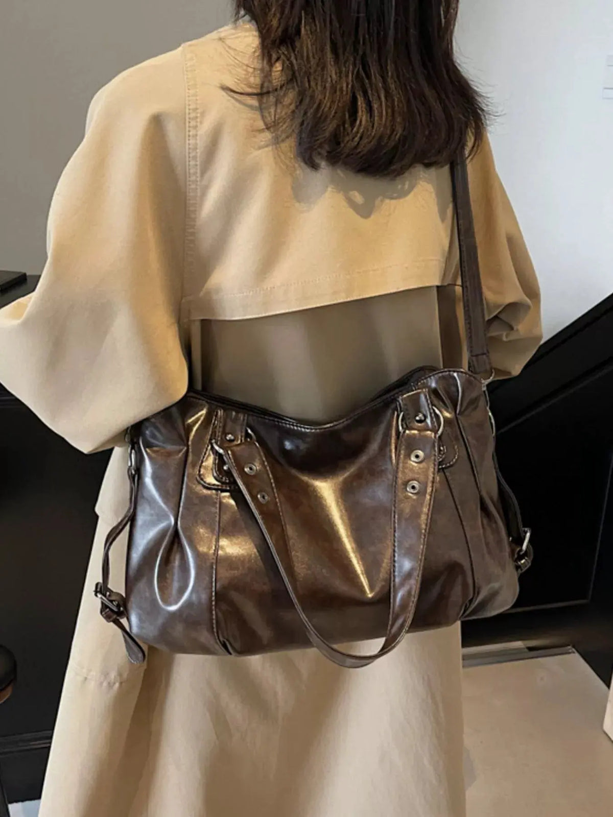 Vintage Style Leather Handbag by Partner Label