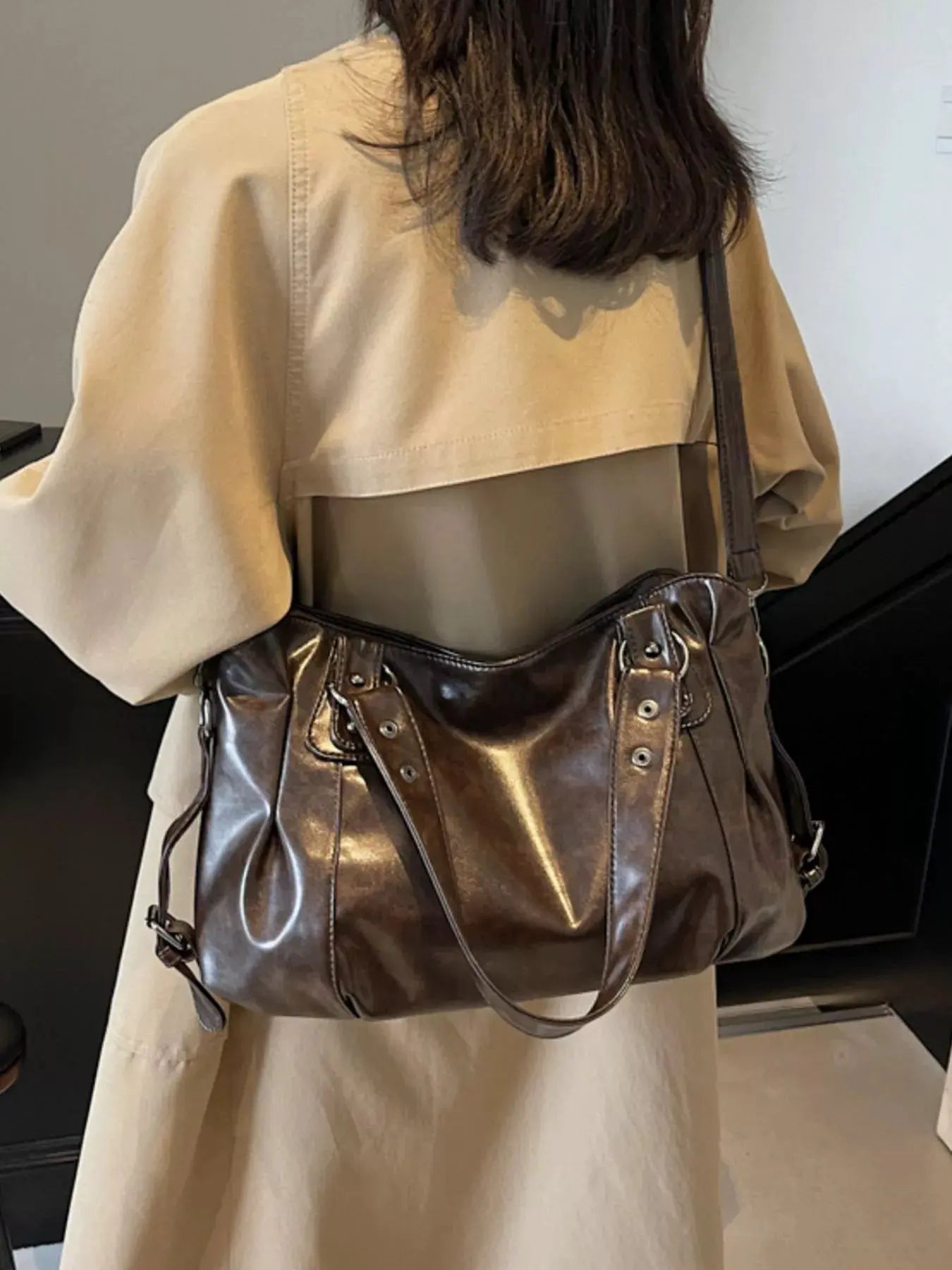 Vintage Style Leather Handbag by Partner Label