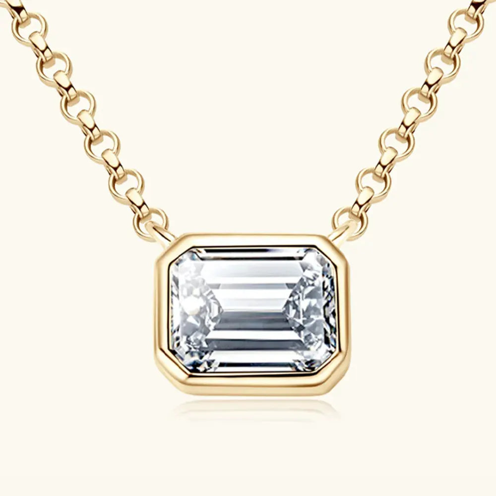 1 Carat Moissanite 925 Sterling Silver Pendant Necklace by Partner Labels