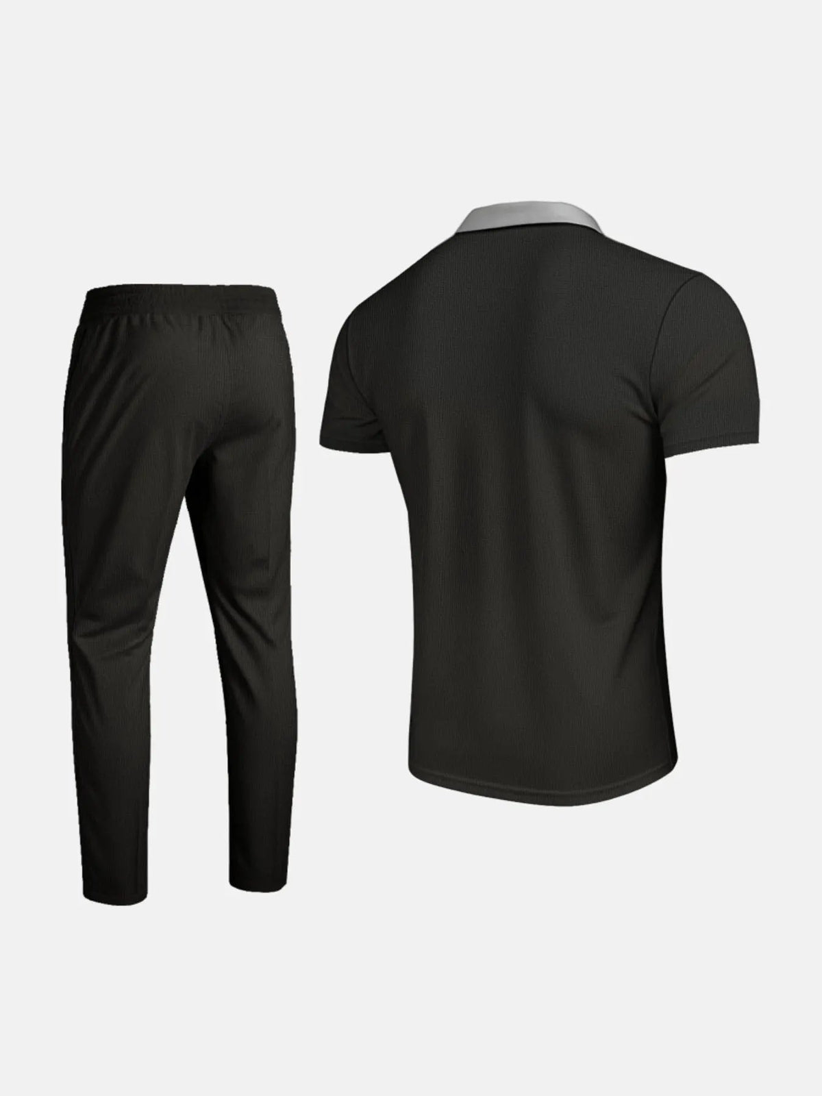 Men's Full Size Short Sleeve Polo and Pants Set Plus Size by Trendsi
