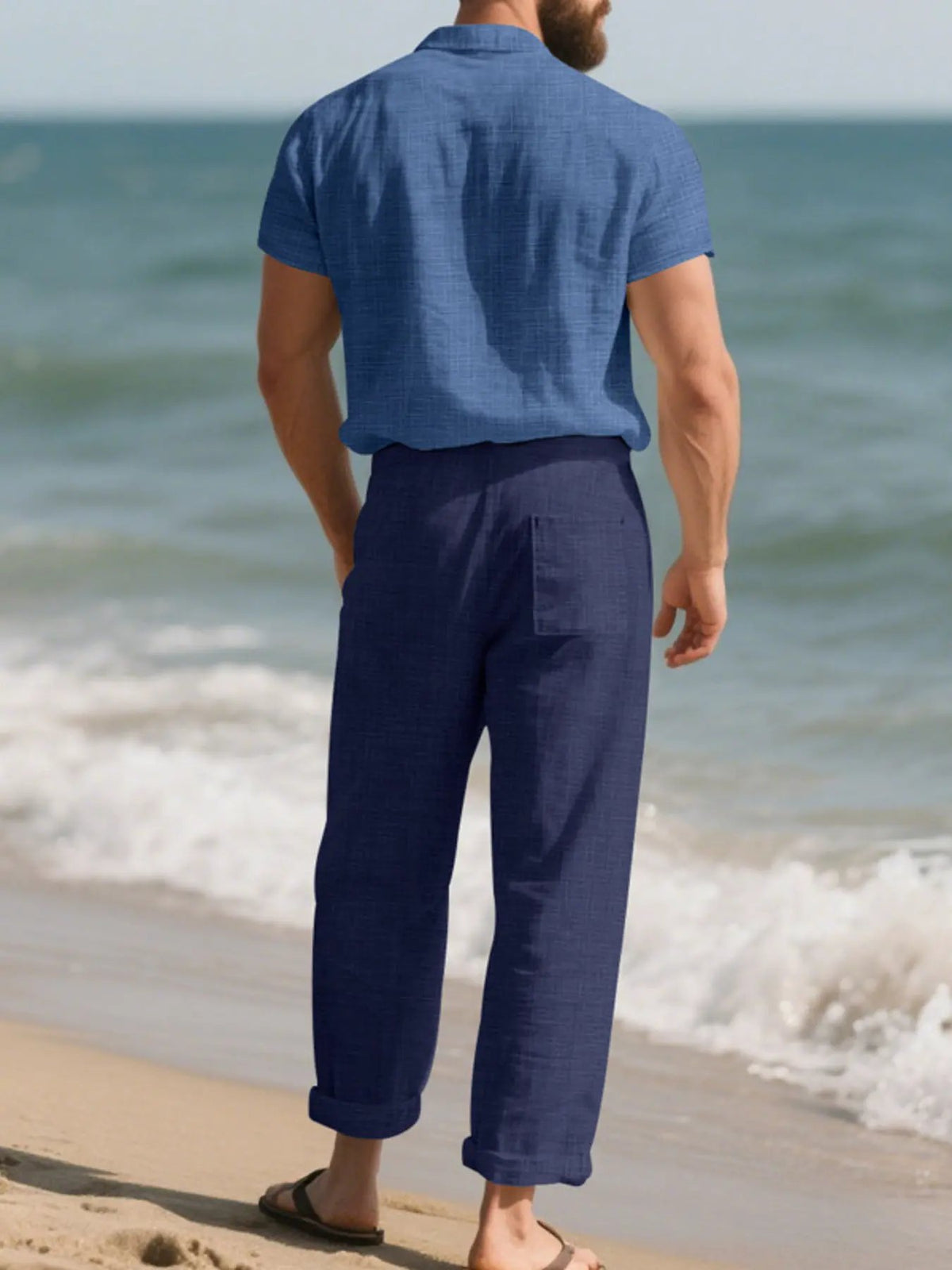 Men's Full Size Casual Button Up Shirt and Pants Set Plus Size by Trendsi