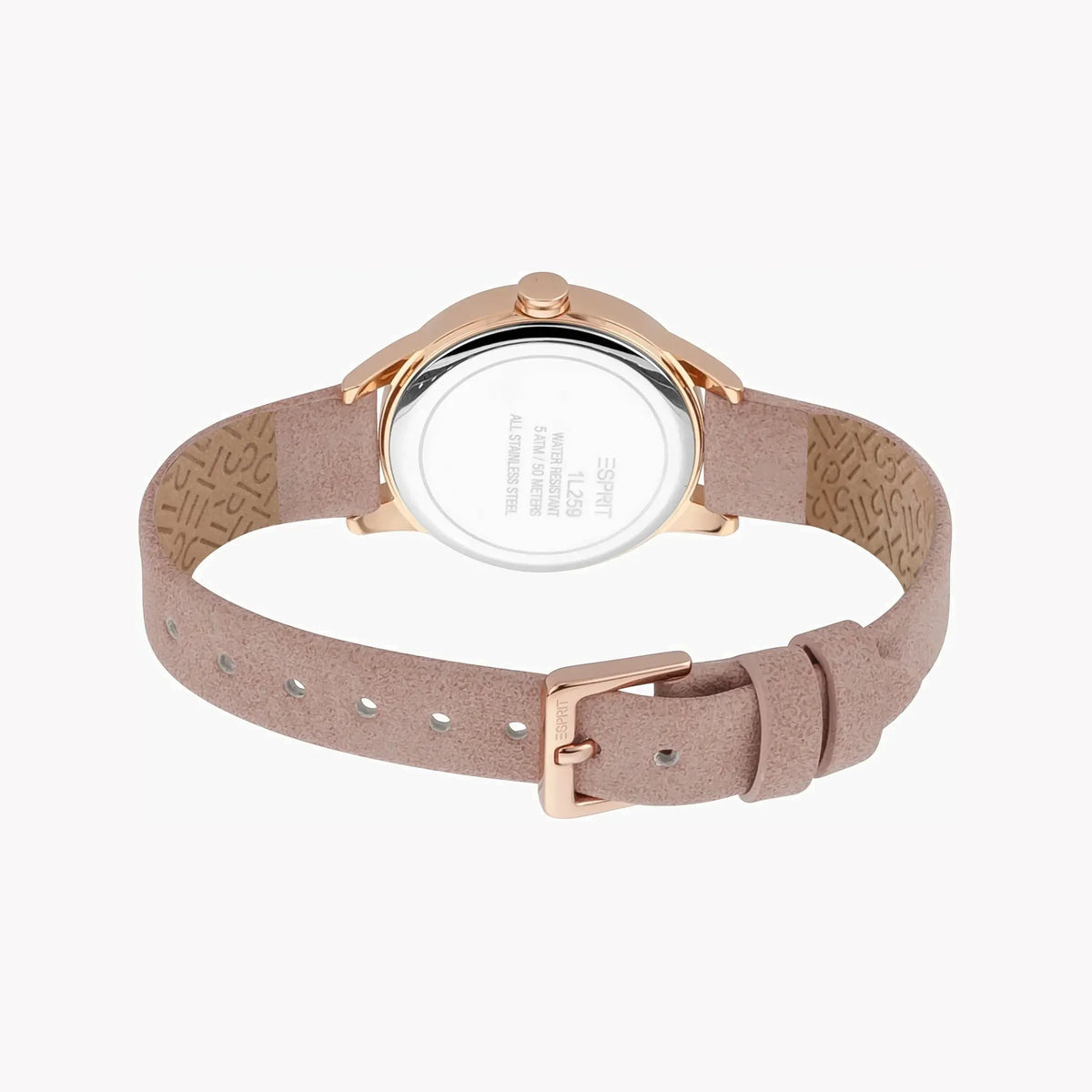 Esprit Women's Rose Faux Leather Watch, Silver Dial | Es1l123m0123 by ESPRIT