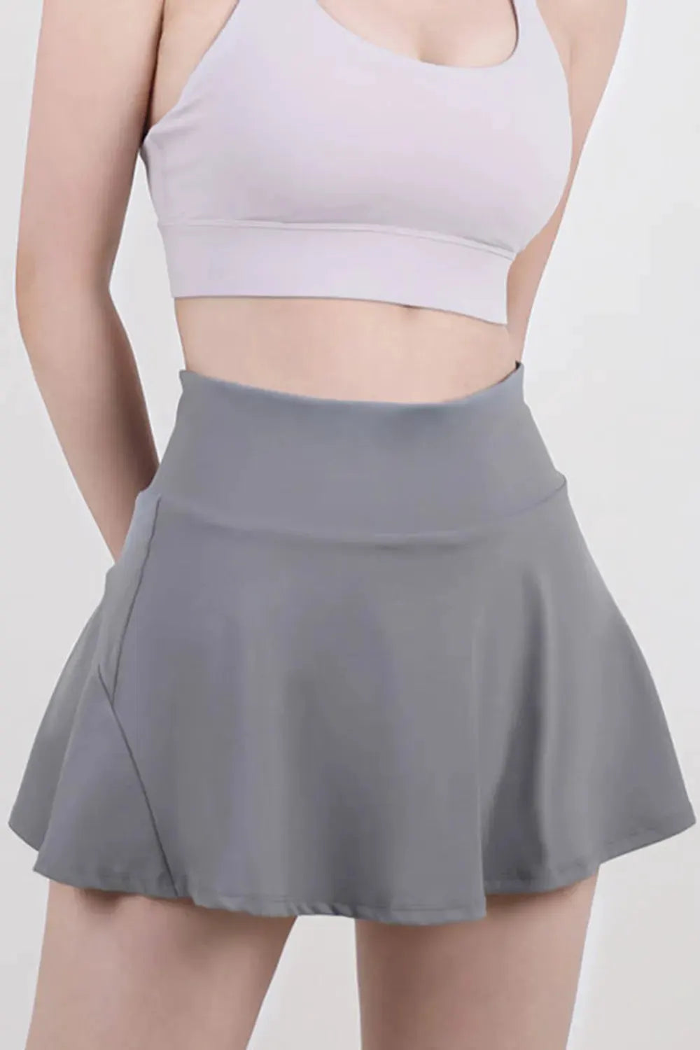 High Waist Pleated Active Skort by Partner Label