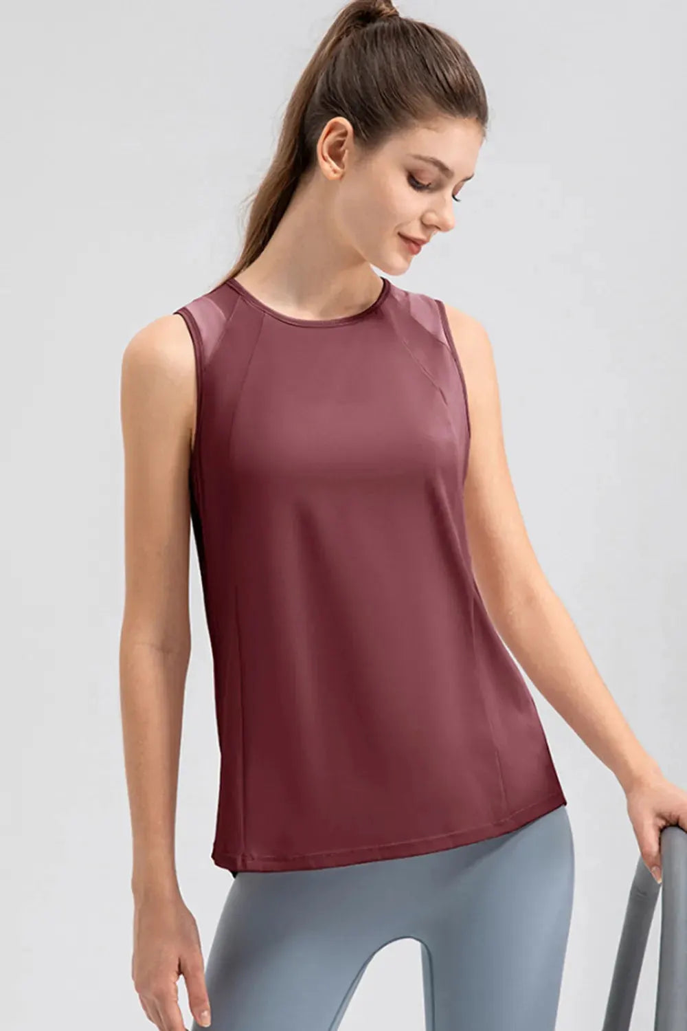 Round Neck Wide strap Active Tank by Partner Label