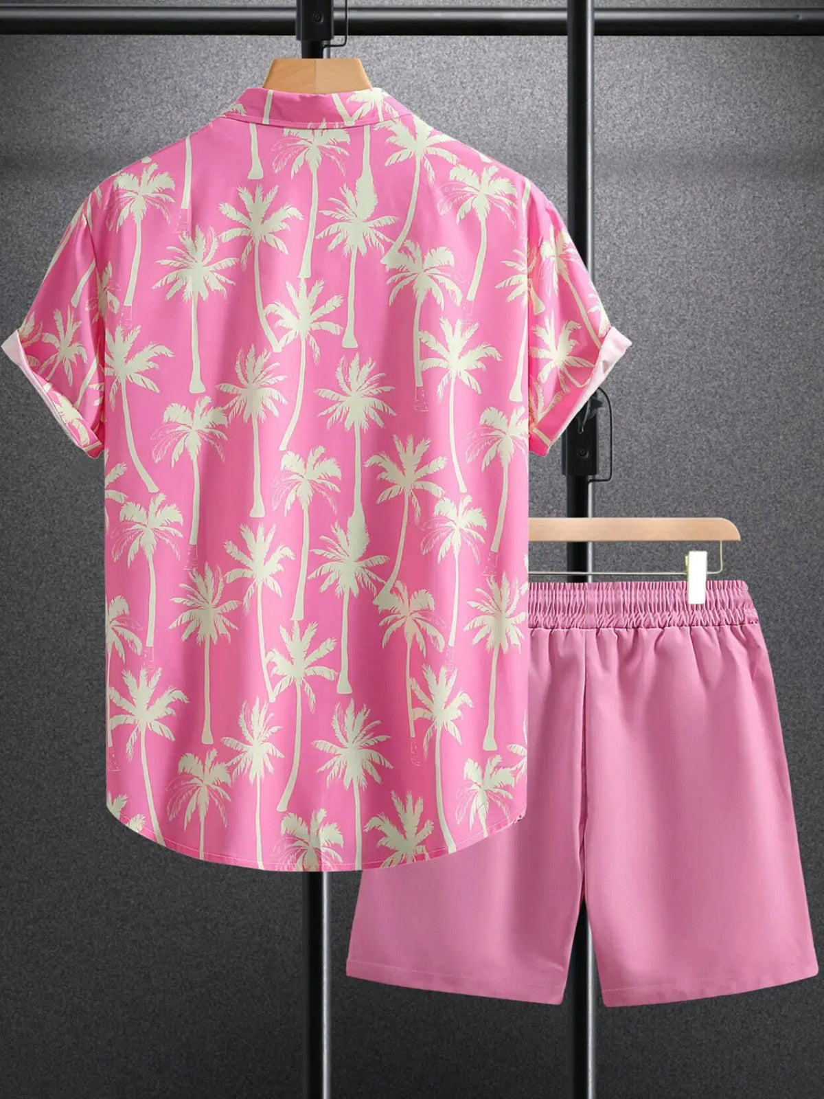 Men's Palm Tree Print Top and Shorts Summer Set by Trendsi