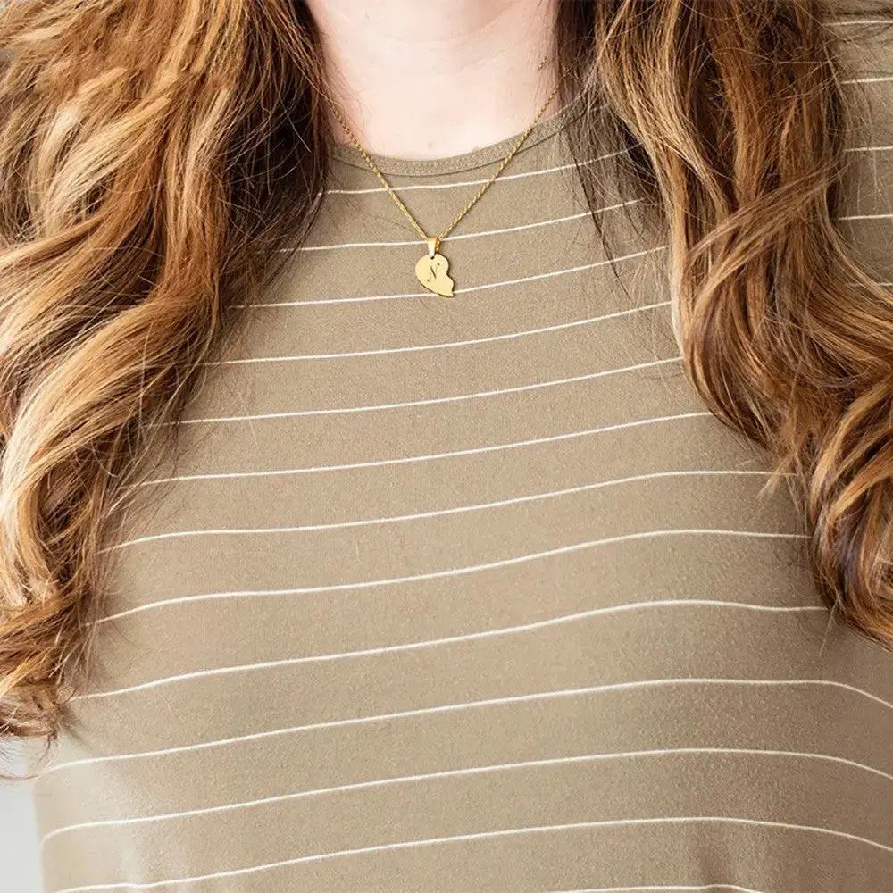 Personalized Stainless Steel Heart-shaped Necklace-personalized necklace by Maiden-Art