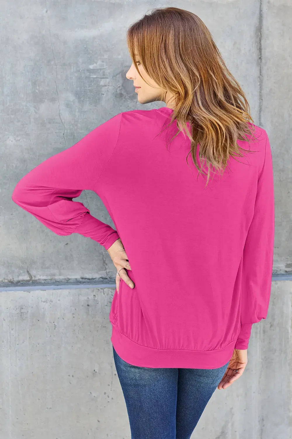 Basic Bae Full Size V-Neck Lantern Sleeve Top by Basic Bae