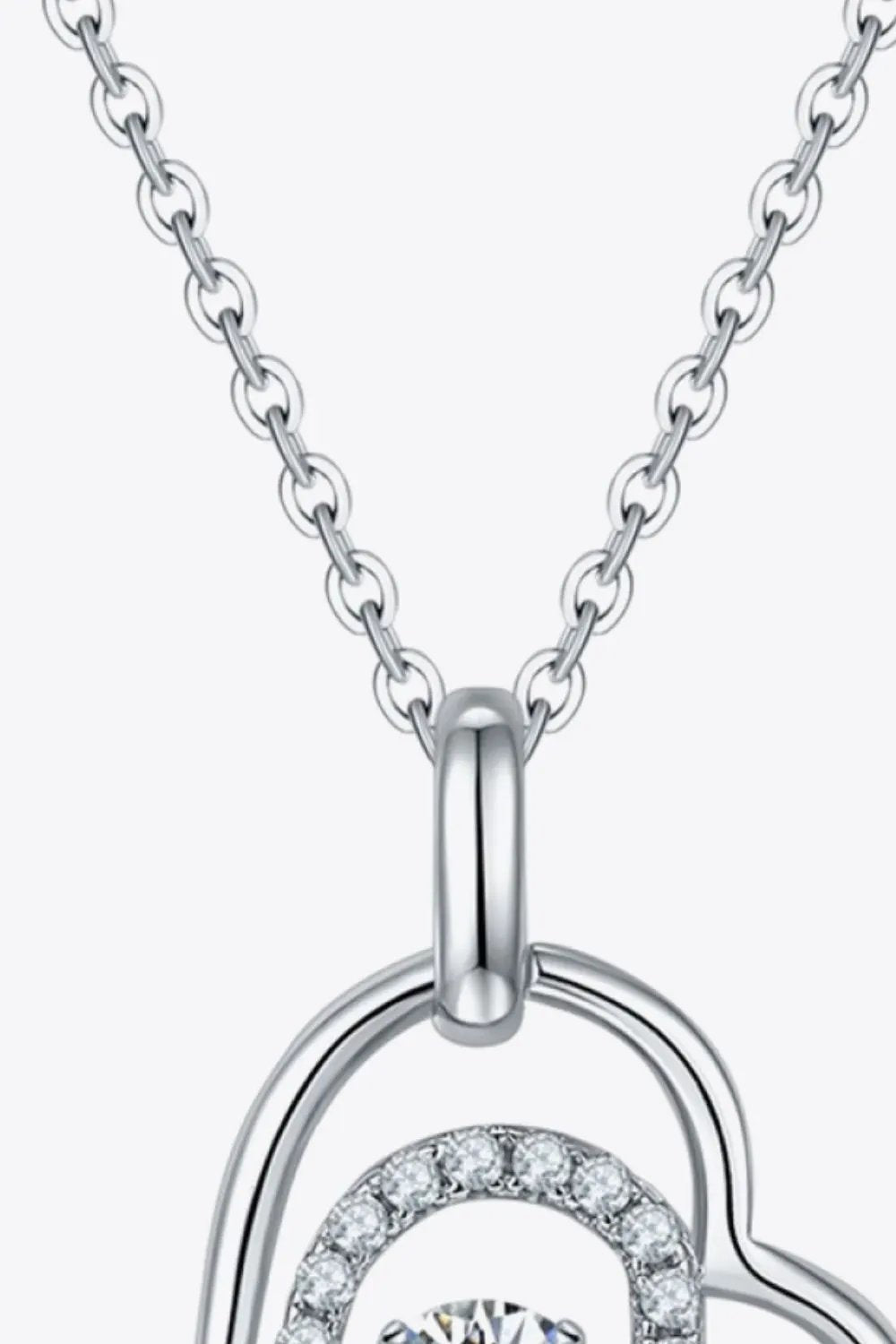 Moissanite Heart Pendant Necklace by Partner Labels