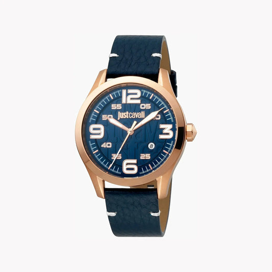 Just Cavalli Men's Blue Leather Watch, Rose Gold Case | Jc1g108l0025 by JUST CAVALLI