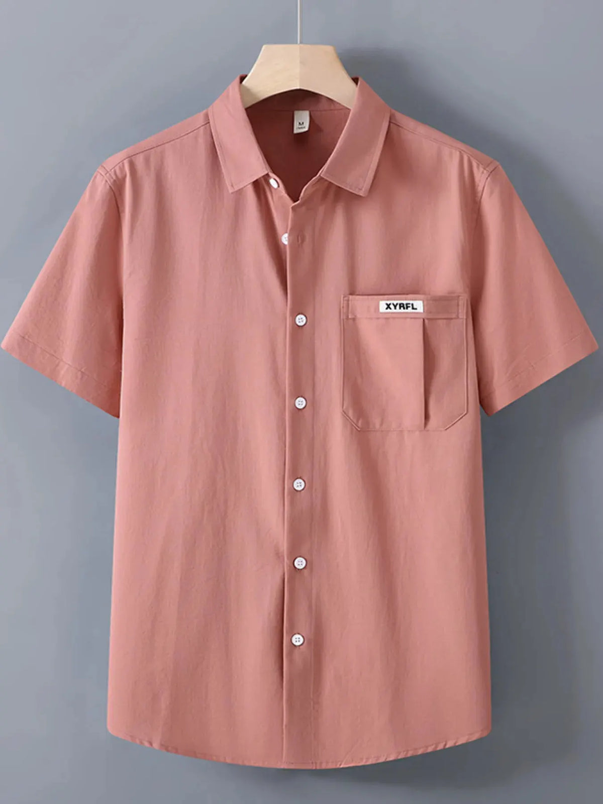 Men's Plus Size Button Up Short-Sleeve Shirt by Trendsi