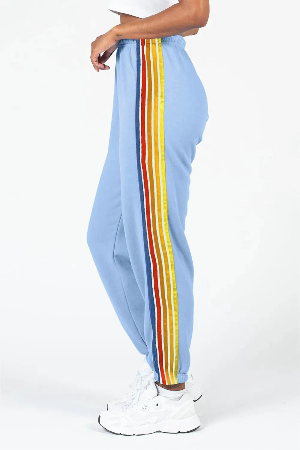 Contrast Striped Elastic Waist Active Pants by Partner Label