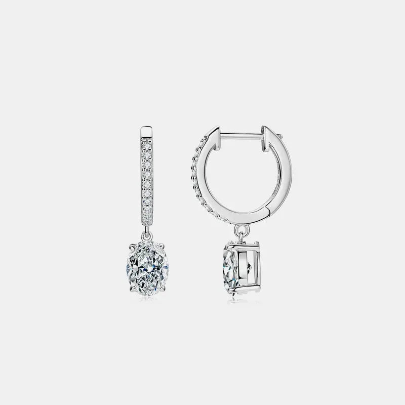 3 Carat Moissanite 925 Sterling Silver Earrings by Partner Label