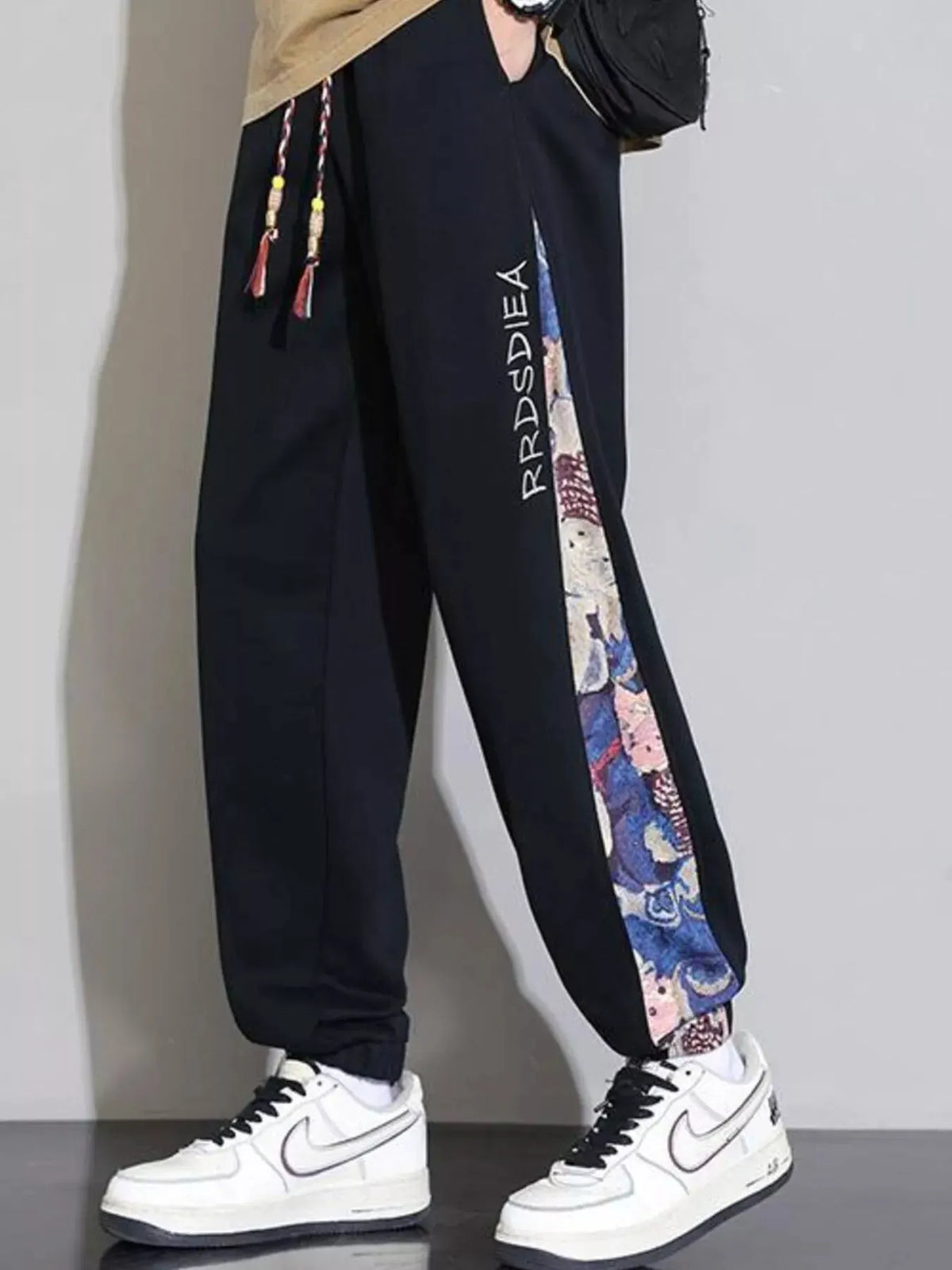Men's Plus Size Casual Bear Print Side Panel Sweatpants by Partner Label
