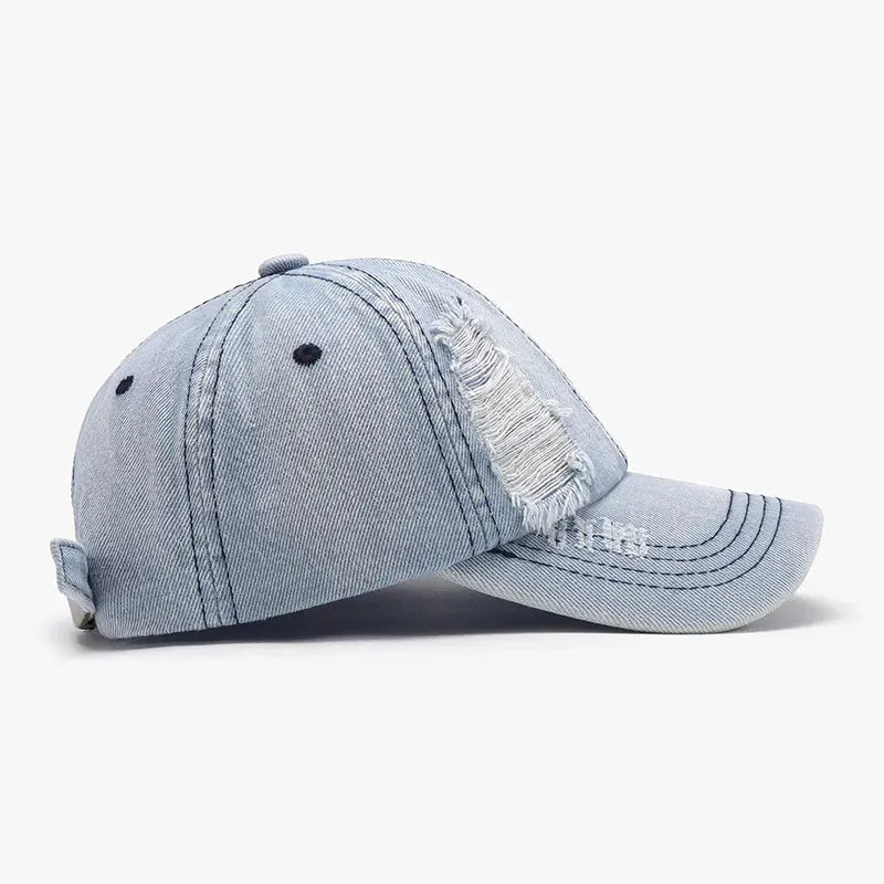 Distressed Cotton Baseball Cap by Partner Label