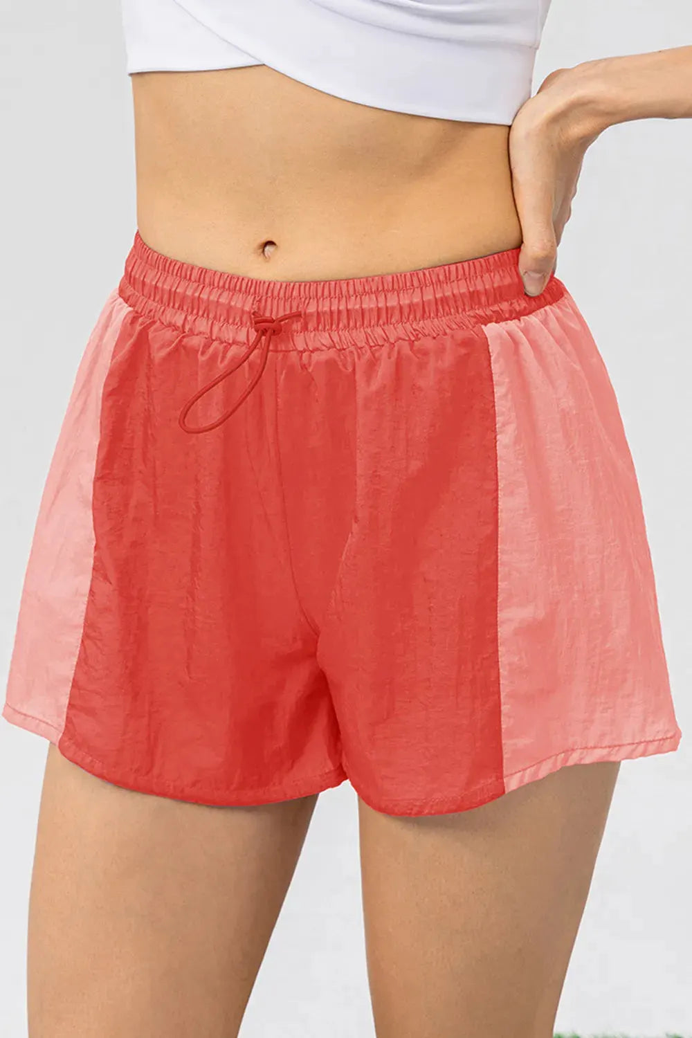 Color Block Drawstring Active Shorts by Partner Label