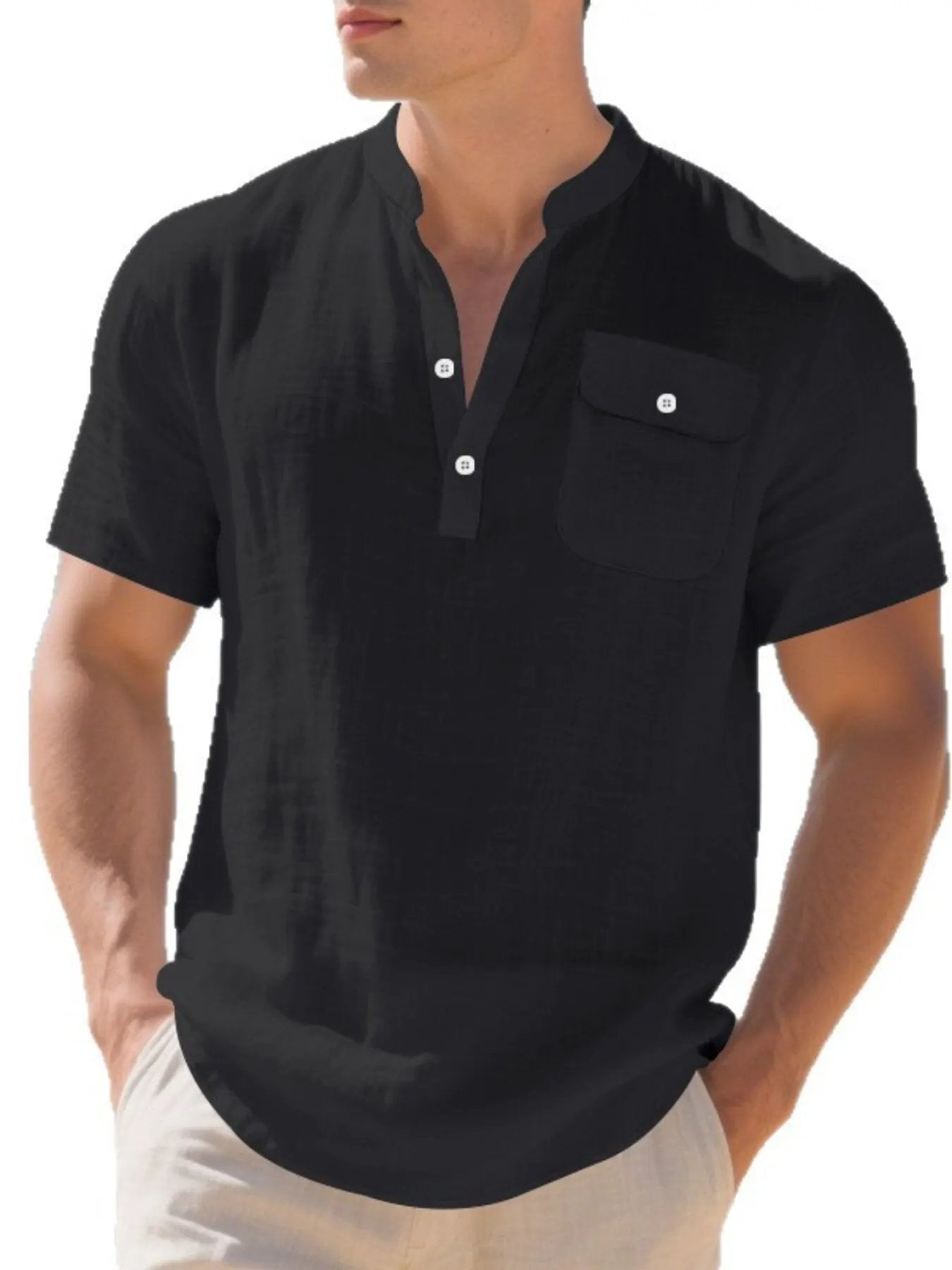 Men's Full Size Casual Short Sleeve Shirt Plus Size by Trendsi