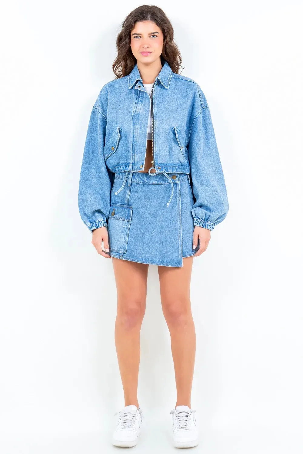 American Bazi Cargo Pocket Denim Skort by Partner Label