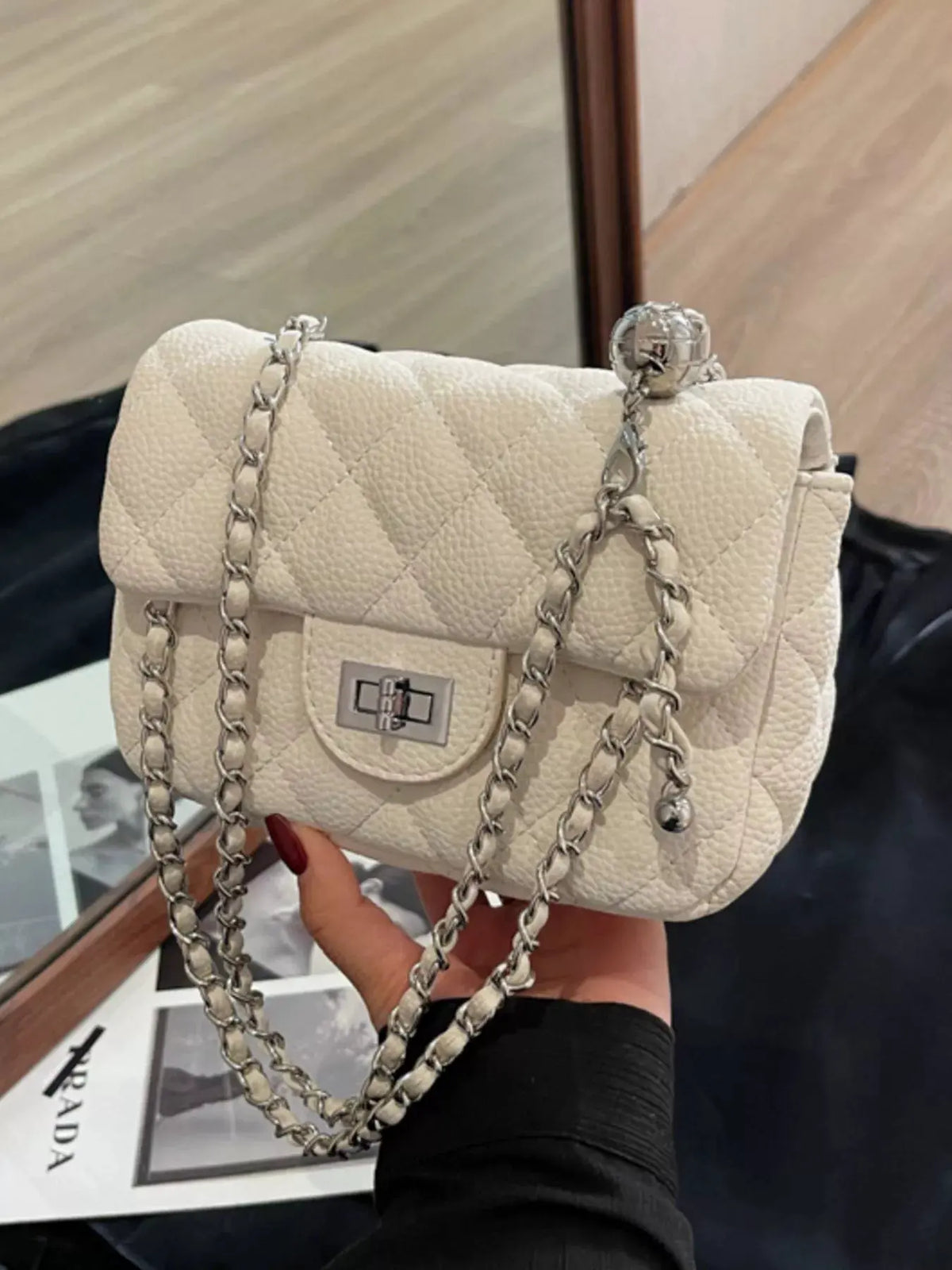 Quilted Chain Crossbody Bag by Partner Label