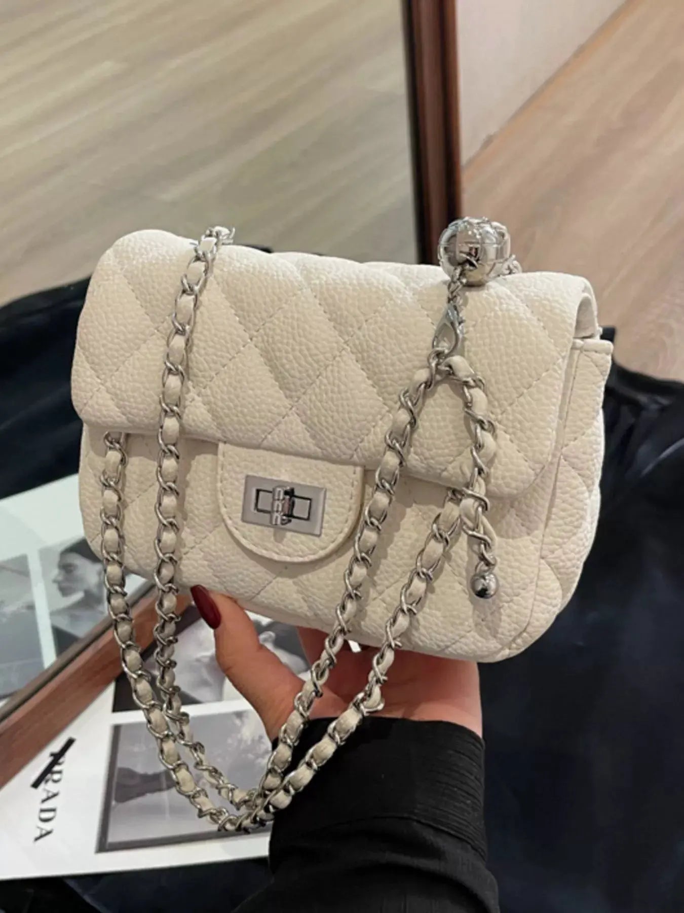 Quilted Chain Crossbody Bag by Partner Label