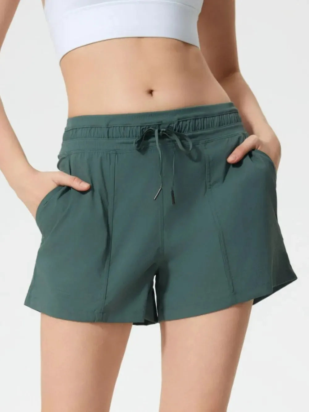 Millennia Drawstring Active Shorts with Pockets by Millennia