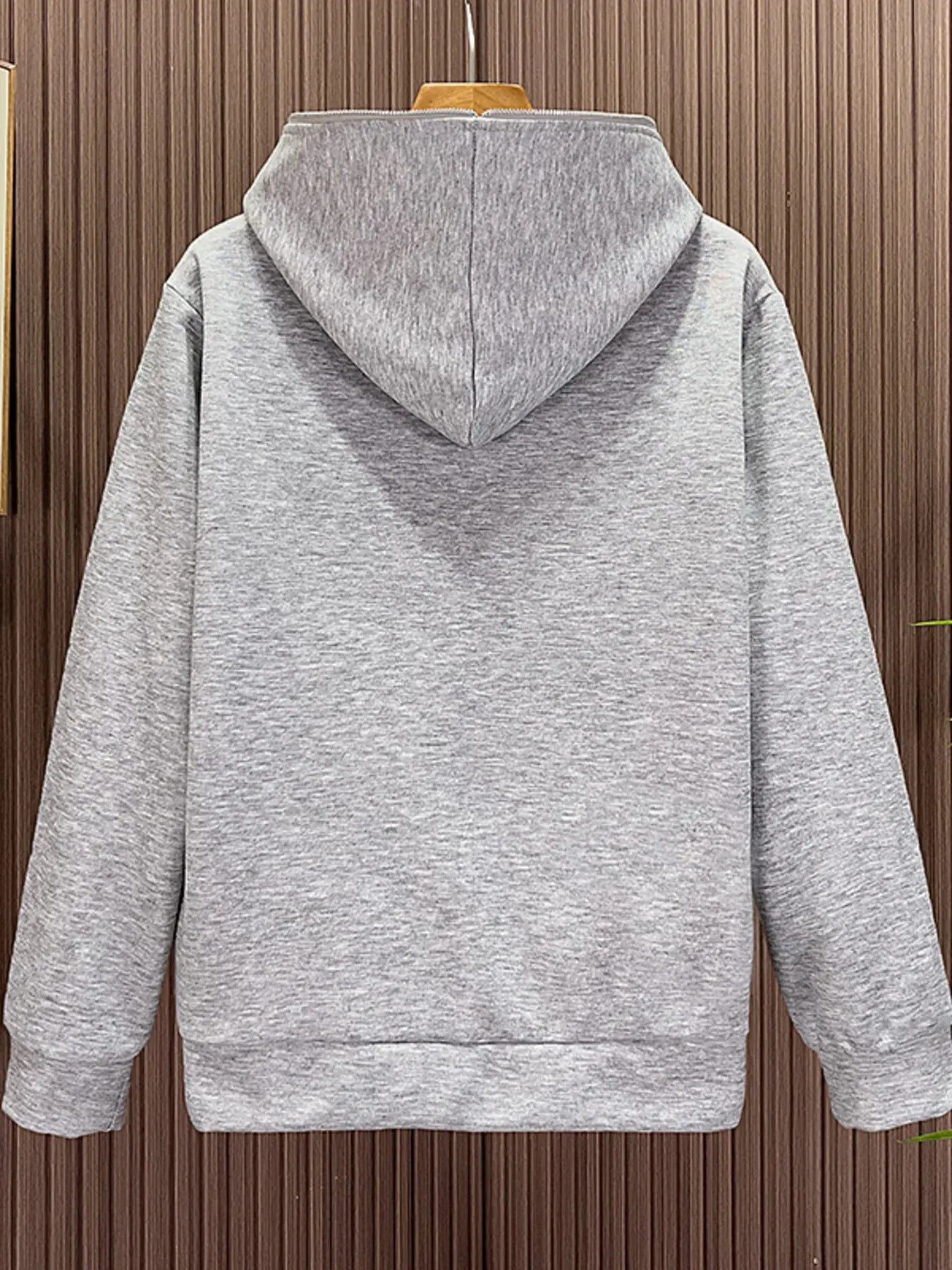 Men's Zip Up Long Sleeve Hoodie by Trendsi
