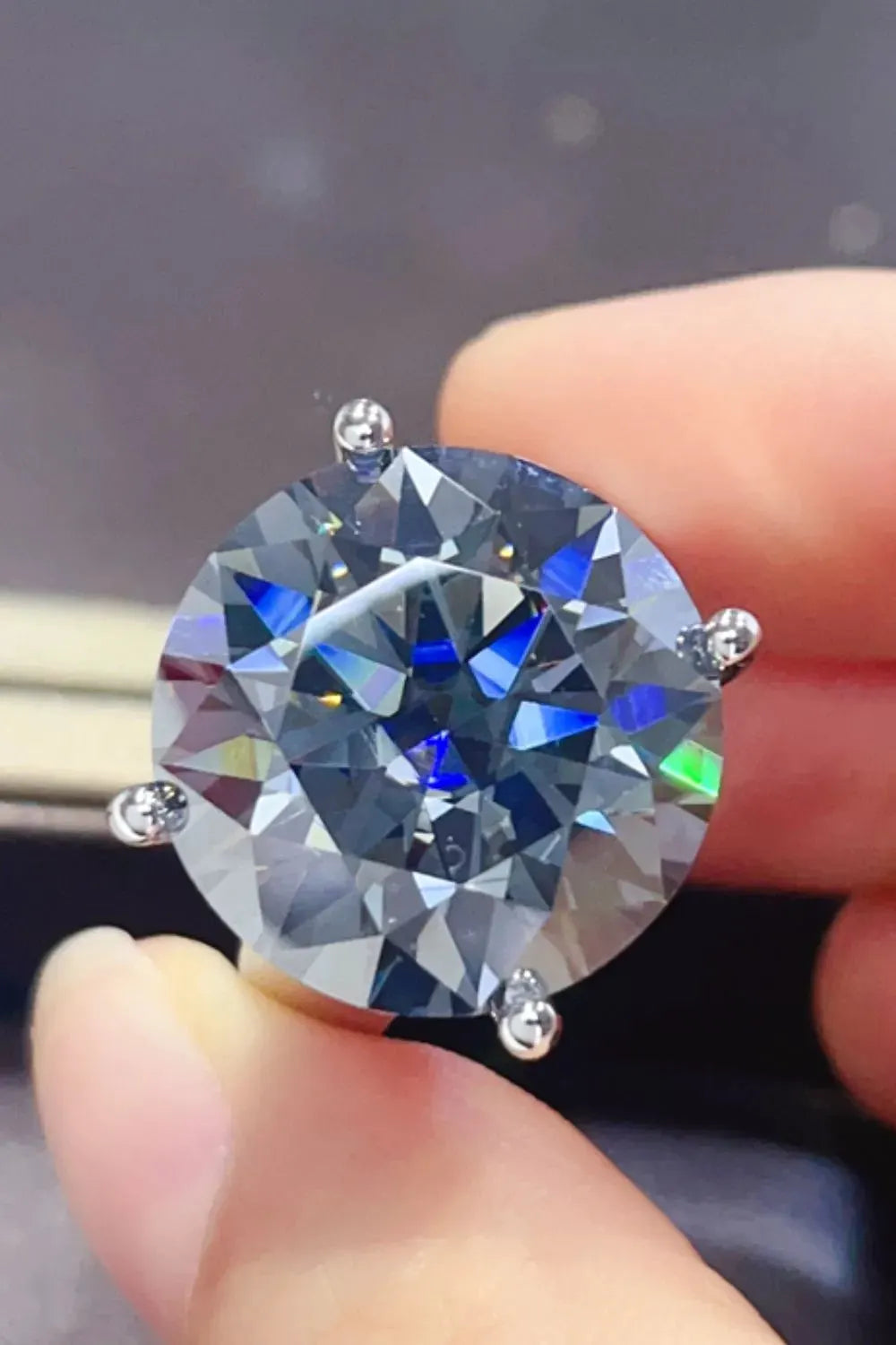 20 Carat Moissanite 925 Sterling Silver Ring by Partner Label