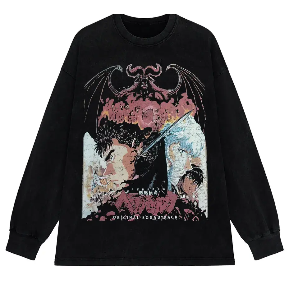 Anime Octopus Vintage Wash Harajuku T-Shirt Japanese Style Unisex by Vimost Shop