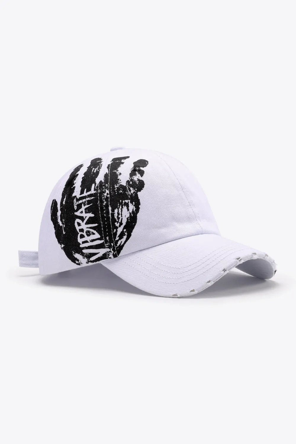 VIBRA Graphic Distressed Adjustable Baseball Cap by Partner Label