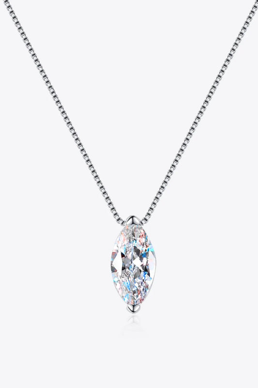 1 Carat Moissanite 925 Sterling Silver Necklace by Partner Labels