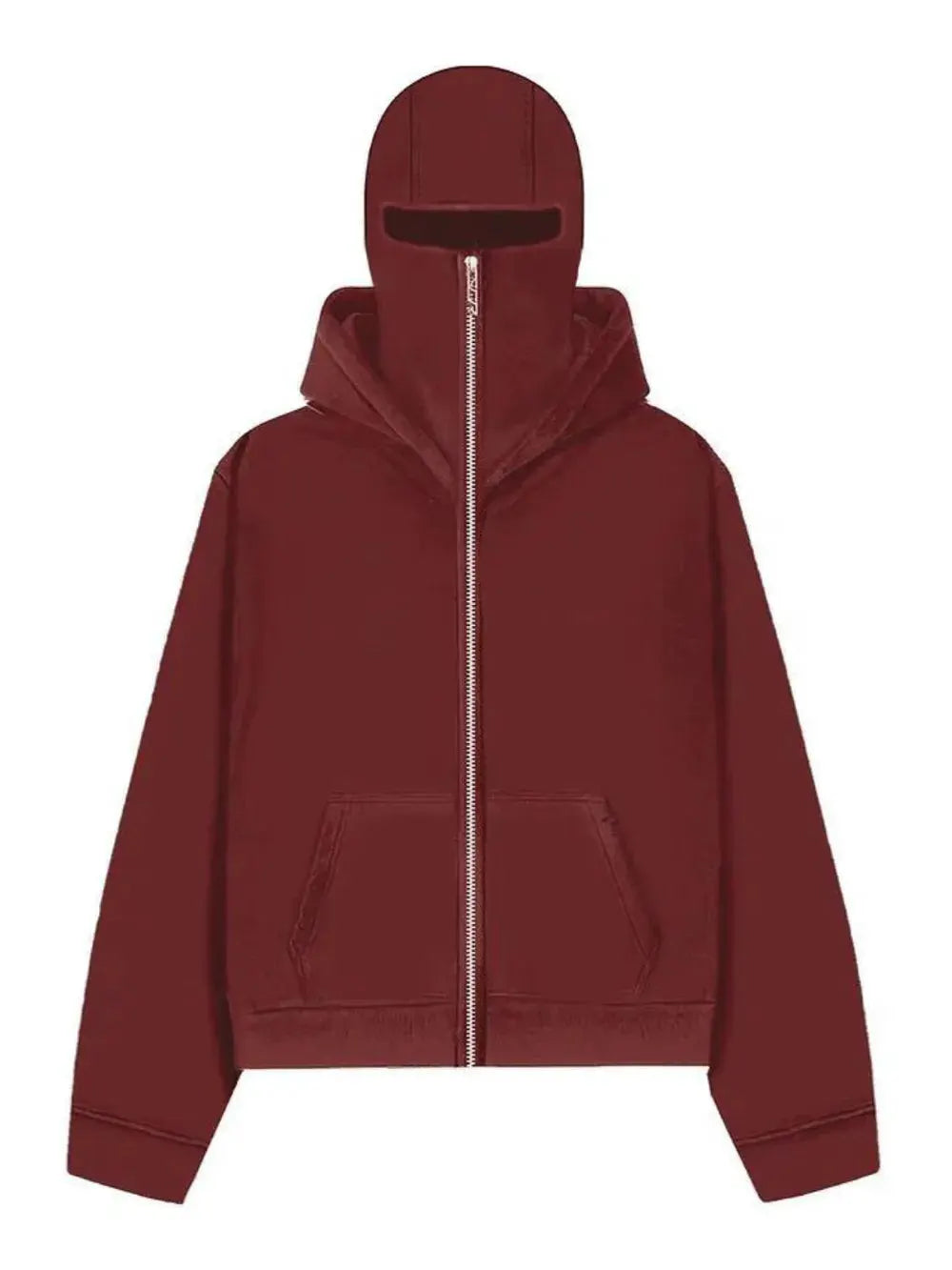 Men's Zip Up Long Sleeve Hoodie with Mask by Trendsi