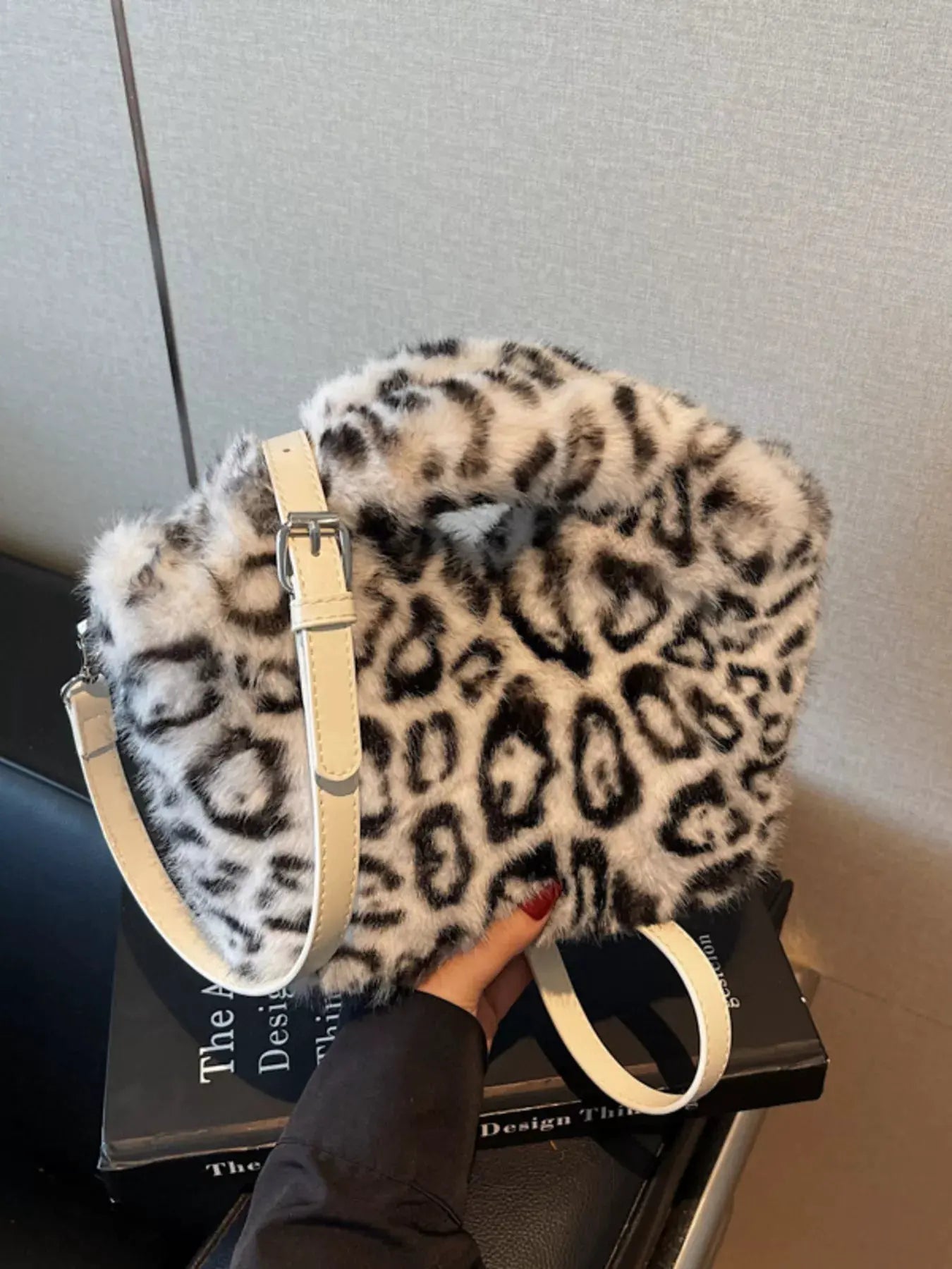 Leopard Plush Crossbody Bag by Partner Label