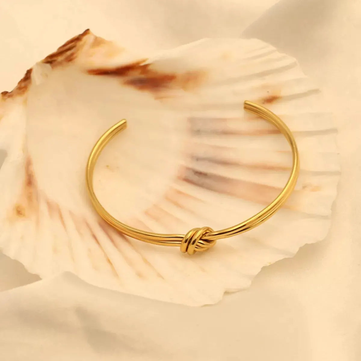 18K Gold-Plated Knot Open Bracelet by Partner Label