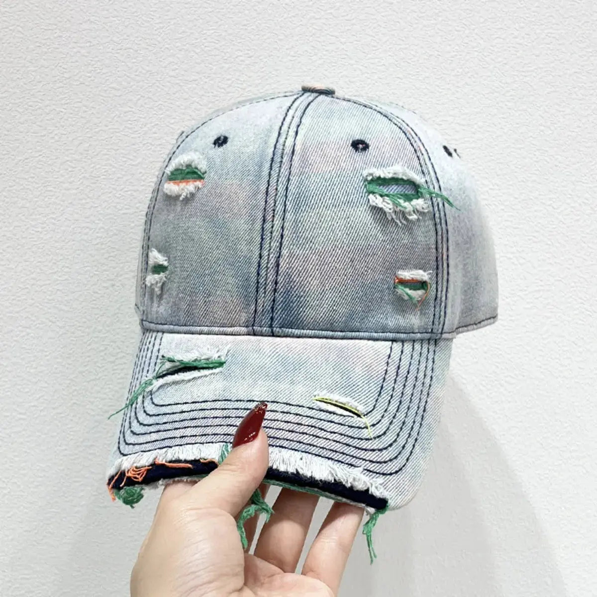 Distressed Adjustable Baseball Cap by Partner Label