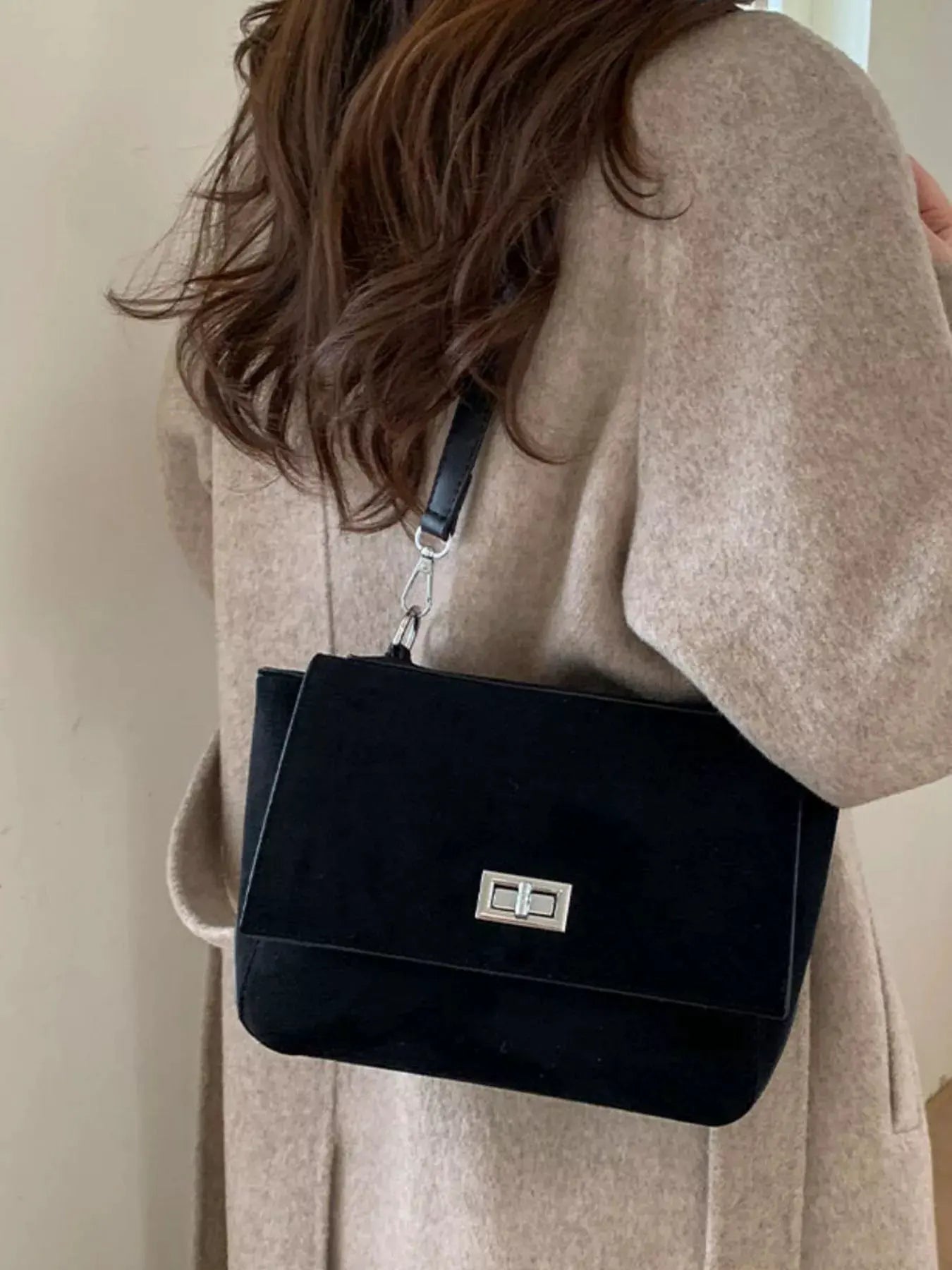 Suede Flap Crossbody Bag by Partner Label
