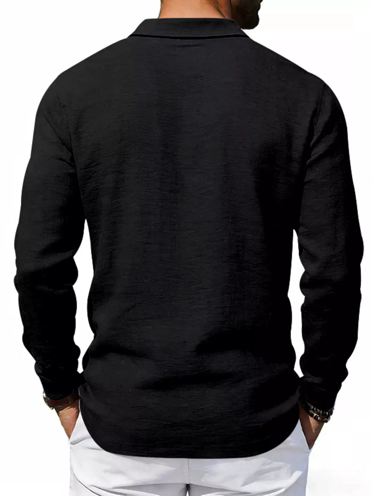 Men's Full Size Classic Long Sleeve Polo Plus Size by Trendsi